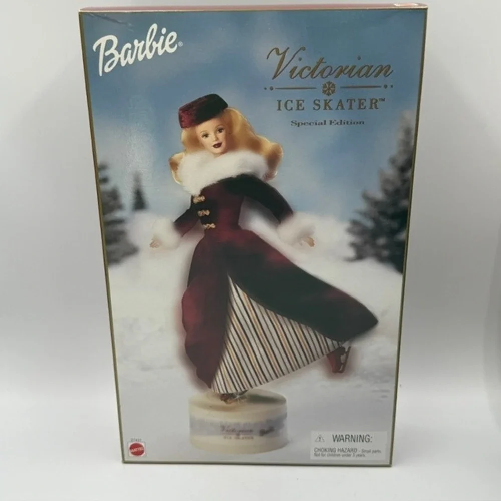 Mattel Barbie Victorian Ice Skater Special Edition Musical Doll 27431 Burgundy